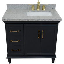 Load image into Gallery viewer, Bellaterra Home Vanity BellaTerra Home 37&quot; Single vanity in Dark Gray finish with Gray granite and rectangle sink- Right door/Right sink 400800-37R-DG-GYRR