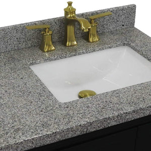 Bellaterra Home Vanity BellaTerra Home 37" Single vanity in Dark Gray finish with Gray granite and rectangle sink- Right door/Right sink 400800-37R-DG-GYRR
