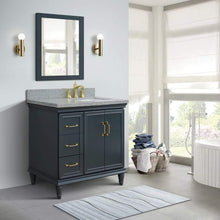 Load image into Gallery viewer, Bellaterra Home Vanity BellaTerra Home 37&quot; Single vanity in Dark Gray finish with Gray granite and rectangle sink- Right door/Right sink 400800-37R-DG-GYRR