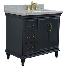 Load image into Gallery viewer, Bellaterra Home Vanity BellaTerra Home 37&quot; Single vanity in Dark Gray finish with Gray granite and rectangle sink- Right door/Right sink 400800-37R-DG-GYRR