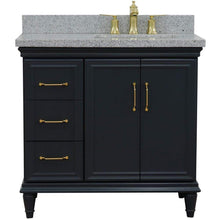Load image into Gallery viewer, Bellaterra Home Vanity BellaTerra Home 37&quot; Single vanity in Dark Gray finish with Gray granite and rectangle sink- Right door/Right sink 400800-37R-DG-GYRR