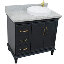 Load image into Gallery viewer, Bellaterra Home Vanity BellaTerra Home 37&quot; Single vanity in Dark Gray finish with Gray granite and round sink- Right door/Right sink 400800-37R-DG-GYRDR