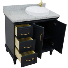 Load image into Gallery viewer, Bellaterra Home Vanity BellaTerra Home 37&quot; Single vanity in Dark Gray finish with Gray granite and round sink- Right door/Right sink 400800-37R-DG-GYRDR