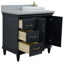 Load image into Gallery viewer, Bellaterra Home Vanity BellaTerra Home 37&quot; Single vanity in Dark Gray finish with Gray granite and round sink- Right door/Right sink 400800-37R-DG-GYRDR