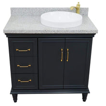 Load image into Gallery viewer, Bellaterra Home Vanity BellaTerra Home 37&quot; Single vanity in Dark Gray finish with Gray granite and round sink- Right door/Right sink 400800-37R-DG-GYRDR