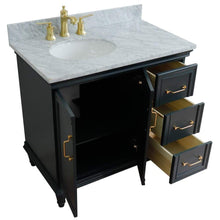 Load image into Gallery viewer, Bellaterra Home Vanity BellaTerra Home 37&quot; Single vanity in Dark Gray finish with White Carrara and oval sink- Left door/Left sink 400800-37L-DG-WMOL