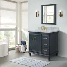 Load image into Gallery viewer, Bellaterra Home Vanity BellaTerra Home 37&quot; Single vanity in Dark Gray finish with White Carrara and oval sink- Left door/Left sink 400800-37L-DG-WMOL