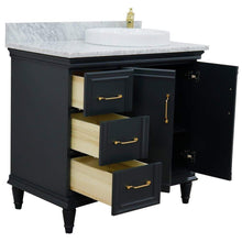 Load image into Gallery viewer, Bellaterra Home Vanity BellaTerra Home 37&quot; Single vanity in Dark Gray finish with White Carrara and round sink- Right door/Right sink 400800-37R-DG-WMRDR