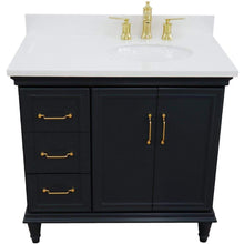 Load image into Gallery viewer, Bellaterra Home Vanity BellaTerra Home 37&quot; Single vanity in Dark Gray finish with White quartz and oval sink- Right door/Right sink 400800-37R-DG-WEOR