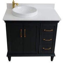 Load image into Gallery viewer, Bellaterra Home Vanity BellaTerra Home 37&quot; Single vanity in Dark Gray finish with White quartz and round sink- Left door/Left sink 400800-37L-DG-WERDL