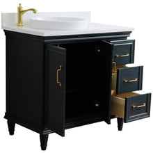 Load image into Gallery viewer, Bellaterra Home Vanity BellaTerra Home 37&quot; Single vanity in Dark Gray finish with White quartz and round sink- Left door/Left sink 400800-37L-DG-WERDL