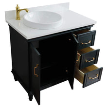 Load image into Gallery viewer, Bellaterra Home Vanity BellaTerra Home 37&quot; Single vanity in Dark Gray finish with White quartz and round sink- Left door/Left sink 400800-37L-DG-WERDL