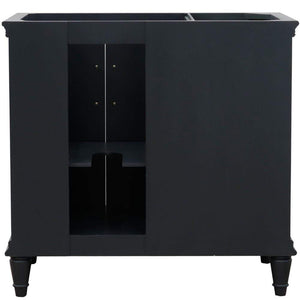 Bellaterra Home Vanity BellaTerra Home 37" Single vanity in Dark Gray finish with White quartz and round sink- Right door/Right sink 400800-37R-DG-WERDR