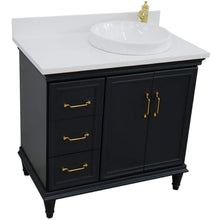 Load image into Gallery viewer, Bellaterra Home Vanity BellaTerra Home 37&quot; Single vanity in Dark Gray finish with White quartz and round sink- Right door/Right sink 400800-37R-DG-WERDR