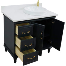 Load image into Gallery viewer, Bellaterra Home Vanity BellaTerra Home 37&quot; Single vanity in Dark Gray finish with White quartz and round sink- Right door/Right sink 400800-37R-DG-WERDR
