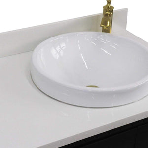 Bellaterra Home Vanity BellaTerra Home 37" Single vanity in Dark Gray finish with White quartz and round sink- Right door/Right sink 400800-37R-DG-WERDR
