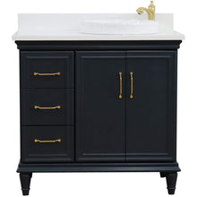 Load image into Gallery viewer, Bellaterra Home Vanity BellaTerra Home 37&quot; Single vanity in Dark Gray finish with White quartz and round sink- Right door/Right sink 400800-37R-DG-WERDR