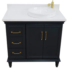 Load image into Gallery viewer, Bellaterra Home Vanity BellaTerra Home 37&quot; Single vanity in Dark Gray finish with White quartz and round sink- Right door/Right sink 400800-37R-DG-WERDR
