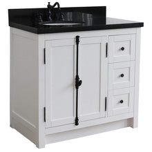 Load image into Gallery viewer, Bellaterra Home Vanity BellaTerra Home 37&quot; Single vanity in Glacier Ash finish finish with Black galaxy top and oval sink - Left doors/Left sink 400100-37L-GA-BGO