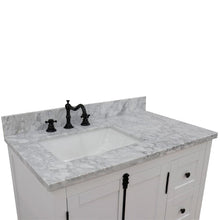 Load image into Gallery viewer, Bellaterra Home Vanity BellaTerra Home  37&quot; Single vanity in Glacier Ash finish finish with White Carrara top and rectangle sink - Left doors/Left sink 400100-37L-GA-WMR