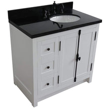 Load image into Gallery viewer, Bellaterra Home Vanity BellaTerra Home 37&quot; Single vanity in Glacier Ash finish with Black galaxy top and oval sink - Right doors/Right sink 400100-37R-GA-BGO
