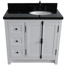 Load image into Gallery viewer, Bellaterra Home Vanity BellaTerra Home 37&quot; Single vanity in Glacier Ash finish with Black galaxy top and oval sink - Right doors/Right sink 400100-37R-GA-BGO