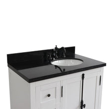 Load image into Gallery viewer, Bellaterra Home Vanity BellaTerra Home 37&quot; Single vanity in Glacier Ash finish with Black galaxy top and oval sink - Right doors/Right sink 400100-37R-GA-BGO