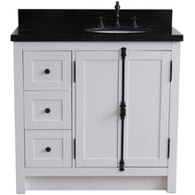 Load image into Gallery viewer, Bellaterra Home Vanity BellaTerra Home 37&quot; Single vanity in Glacier Ash finish with Black galaxy top and oval sink - Right doors/Right sink 400100-37R-GA-BGO