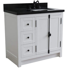 Load image into Gallery viewer, Bellaterra Home Vanity BellaTerra Home 37&quot; Single vanity in Glacier Ash finish with Black galaxy top and rectangle sink - Right doors/Right sink  400100-37R-GA-BGR