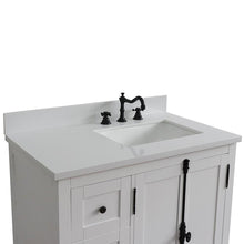Load image into Gallery viewer, Bellaterra Home Vanity BellaTerra Home 37&quot; Single vanity in Glacier Ash finish with White quartz top and rectangle sink - Right doors/Right sink 400100-37R-GA-WER