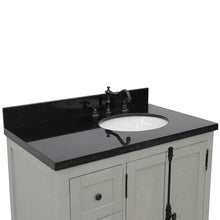 Load image into Gallery viewer, Bellaterra Home Vanity BellaTerra Home 37&quot; Single vanity in Gray Ash finish with Black galaxy top and oval sink - Right doors/Right sink 400100-37R-GYA-BGO