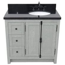 Load image into Gallery viewer, Bellaterra Home Vanity BellaTerra Home 37&quot; Single vanity in Gray Ash finish with Black galaxy top and oval sink - Right doors/Right sink 400100-37R-GYA-BGO