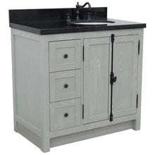 Load image into Gallery viewer, Bellaterra Home Vanity BellaTerra Home 37&quot; Single vanity in Gray Ash finish with Black galaxy top and oval sink - Right doors/Right sink 400100-37R-GYA-BGO