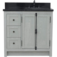 Load image into Gallery viewer, Bellaterra Home Vanity BellaTerra Home 37&quot; Single vanity in Gray Ash finish with Black galaxy top and oval sink - Right doors/Right sink 400100-37R-GYA-BGO
