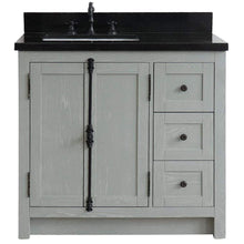 Load image into Gallery viewer, Bellaterra Home Vanity BellaTerra Home 37&quot; Single vanity in Gray Ash finish with Black galaxy top and rectangle sink - Left doors/Left sink  400100-37L-GYA-BGR