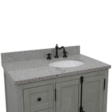 Load image into Gallery viewer, Bellaterra Home Vanity BellaTerra Home 37&quot; Single vanity in Gray Ash finish with Gray granite top and oval sink - Right doors/Right sink 400100-37R-GYA-GYO