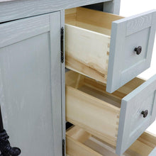 Load image into Gallery viewer, Bellaterra Home Vanity BellaTerra Home 37&quot; Single vanity in Gray Ash finish with White Carrara top and oval sink - Left doors/Left sink 400100-37L-GYA-WMO