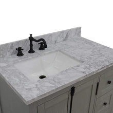 Load image into Gallery viewer, Bellaterra Home Vanity BellaTerra Home 37&quot; Single vanity in Gray Ash finish with White Carrara top and rectangle sink - Left doors/Left sink  400100-37L-GYA-WMR