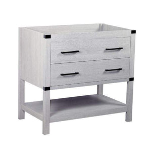 Bellaterra Home Vanity BellaTerra Home 37" Single vanity in Gray Pine finish top with White Quartz and Oval Sink 808175-36-GP-WEO