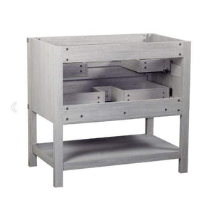 Bellaterra Home Vanity BellaTerra Home 37" Single vanity in Gray Pine finish top with White Quartz and Oval Sink 808175-36-GP-WEO