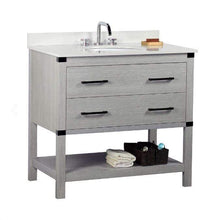 Load image into Gallery viewer, Bellaterra Home Vanity BellaTerra Home 37&quot; Single vanity in Gray Pine finish top with White Quartz and Oval Sink 808175-36-GP-WEO