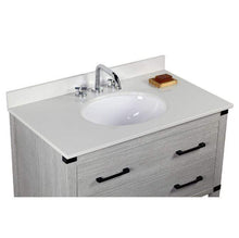 Load image into Gallery viewer, Bellaterra Home Vanity BellaTerra Home 37&quot; Single vanity in Gray Pine finish top with White Quartz and Oval Sink 808175-36-GP-WEO