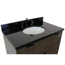 Load image into Gallery viewer, Bellaterra Home Vanity BellaTerra Home 37&quot; Single vanity in Linen Gray finish with Black Galaxy top and Oval Sink 400501-LY-BGO