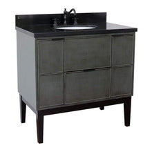 Load image into Gallery viewer, Bellaterra Home Vanity BellaTerra Home 37&quot; Single vanity in Linen Gray finish with Black Galaxy top and Oval Sink 400501-LY-BGO