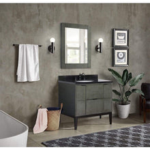Load image into Gallery viewer, Bellaterra Home Vanity BellaTerra Home 37&quot; Single vanity in Linen Gray finish with Black Galaxy top and Oval Sink 400501-LY-BGO