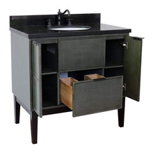 Load image into Gallery viewer, Bellaterra Home Vanity BellaTerra Home 37&quot; Single vanity in Linen Gray finish with Black Galaxy top and Oval Sink 400501-LY-BGO