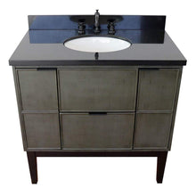 Load image into Gallery viewer, Bellaterra Home Vanity BellaTerra Home 37&quot; Single vanity in Linen Gray finish with Black Galaxy top and Oval Sink 400501-LY-BGO