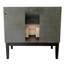 Load image into Gallery viewer, Bellaterra Home Vanity BellaTerra Home 37&quot; Single vanity in Linen Gray finish with Black Galaxy top and Oval Sink 400501-LY-BGO