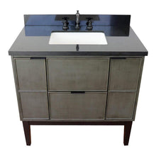 Load image into Gallery viewer, Bellaterra Home Vanity BellaTerra Home 37&quot; Single vanity in Linen Gray finish with Black Galaxy top and Rectangle Sink 400501-LY-BGR