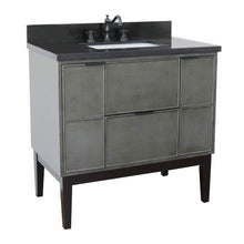 Load image into Gallery viewer, Bellaterra Home Vanity BellaTerra Home 37&quot; Single vanity in Linen Gray finish with Black Galaxy top and Rectangle Sink 400501-LY-BGR